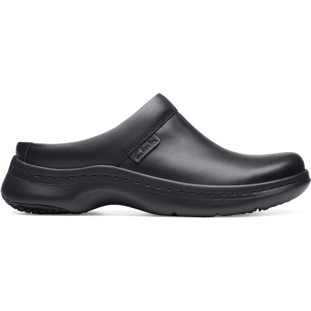 NWT Clarks Women's Pro Clog Genuine Leather Black 7.5W